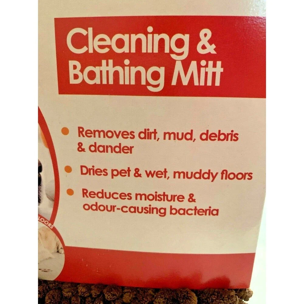 Microfiber Cleaning & Bathing Washing Mitt Dog / Cat Brown Pet Care by e-cloth